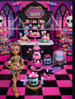 🐩♡Monster High Scary Sweet Birthday Cake Kit with Clawdeen Wolf Doll